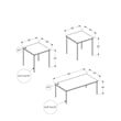 Table Set - 3pcs Set - Coffee - End - Black Metal - Gray Laminate
