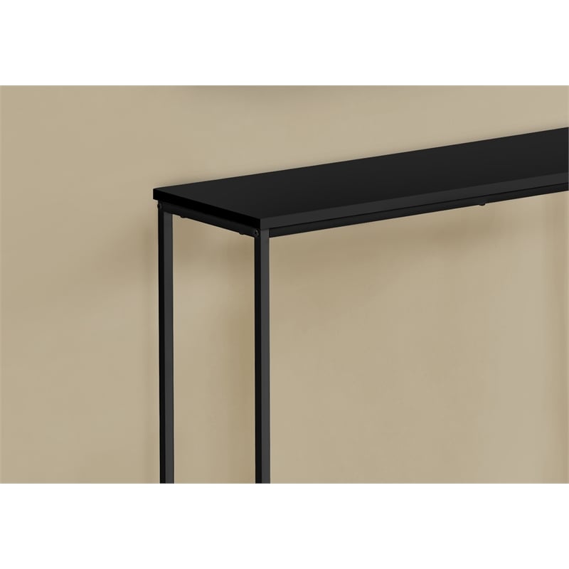 Accent Table - Console - Entryway - Narrow - Sofa - Bedroom - Black Laminate