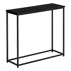 Accent Table - Console - Entryway - Narrow - Sofa - Bedroom - Black Laminate