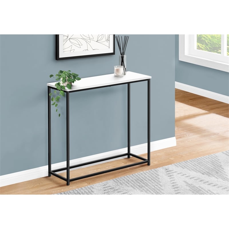 Accent Table - Console - Entryway - Narrow - Sofa - Bedroom - White Laminate