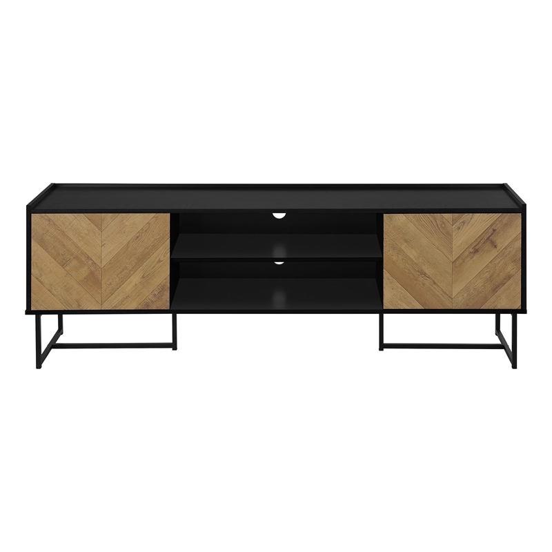 Tv Stand - 72 Inch - Console - Bedroom - Brown And Black Laminate