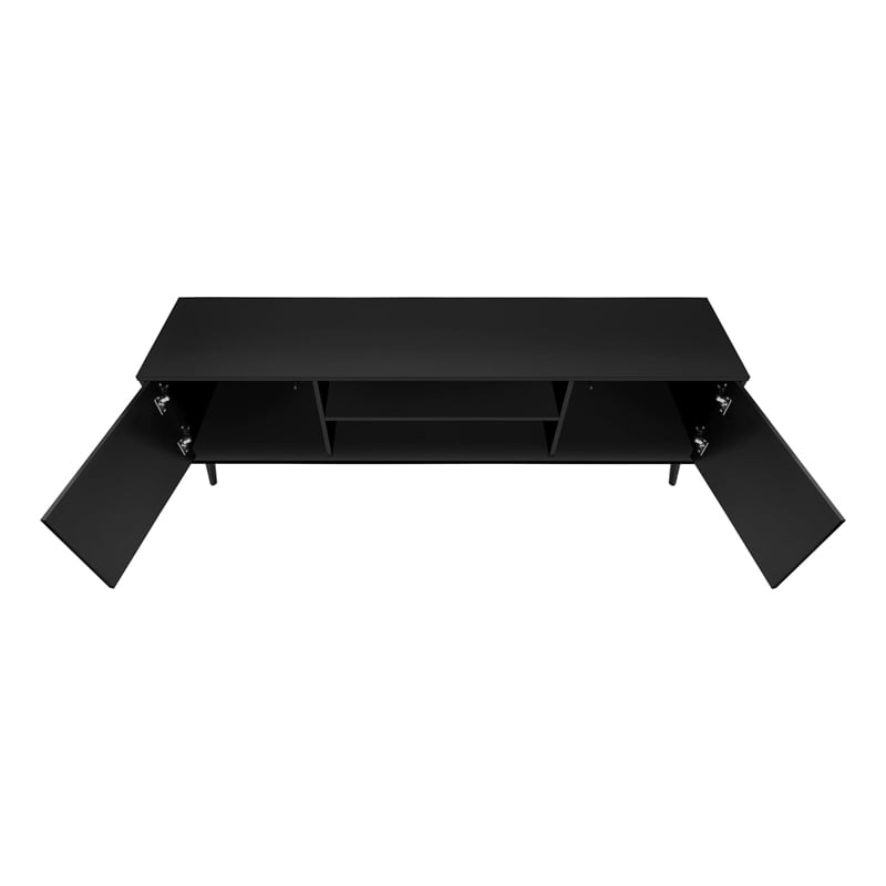 Tv Stand - 72 Inch - Console - Bedroom - Brown And Black Laminate