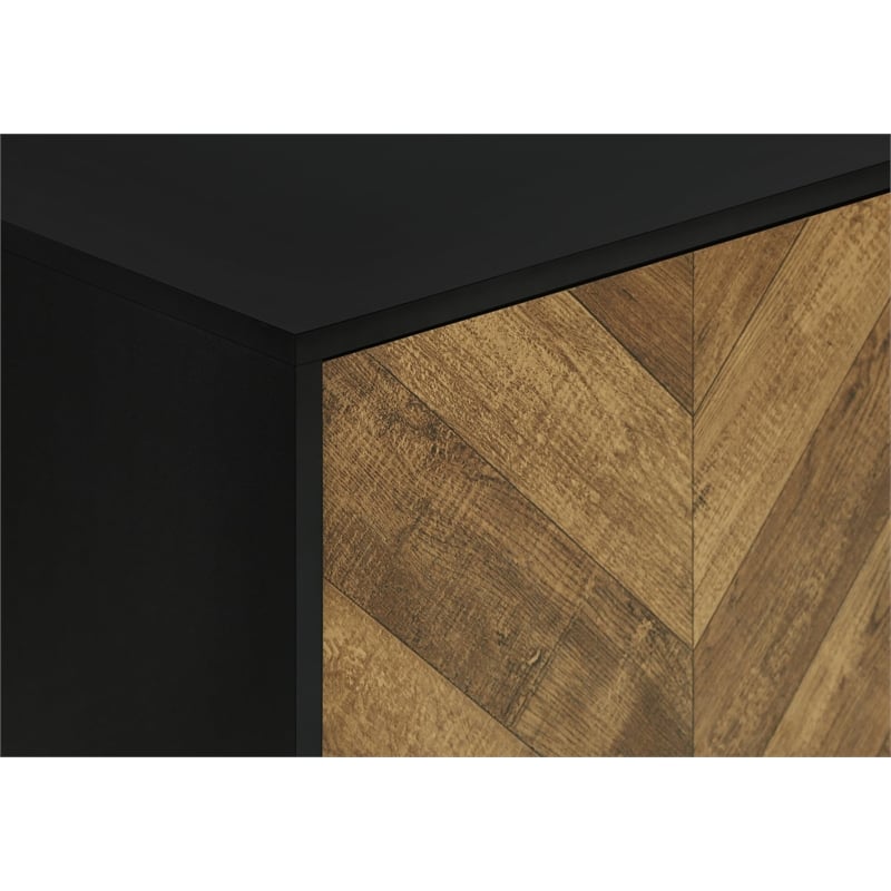 Tv Stand - 72 Inch - Console - Bedroom - Brown And Black Laminate