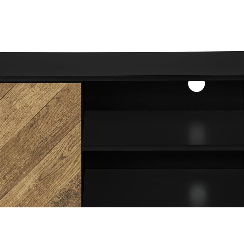 Tv Stand - 72 Inch - Console - Bedroom - Brown And Black Laminate