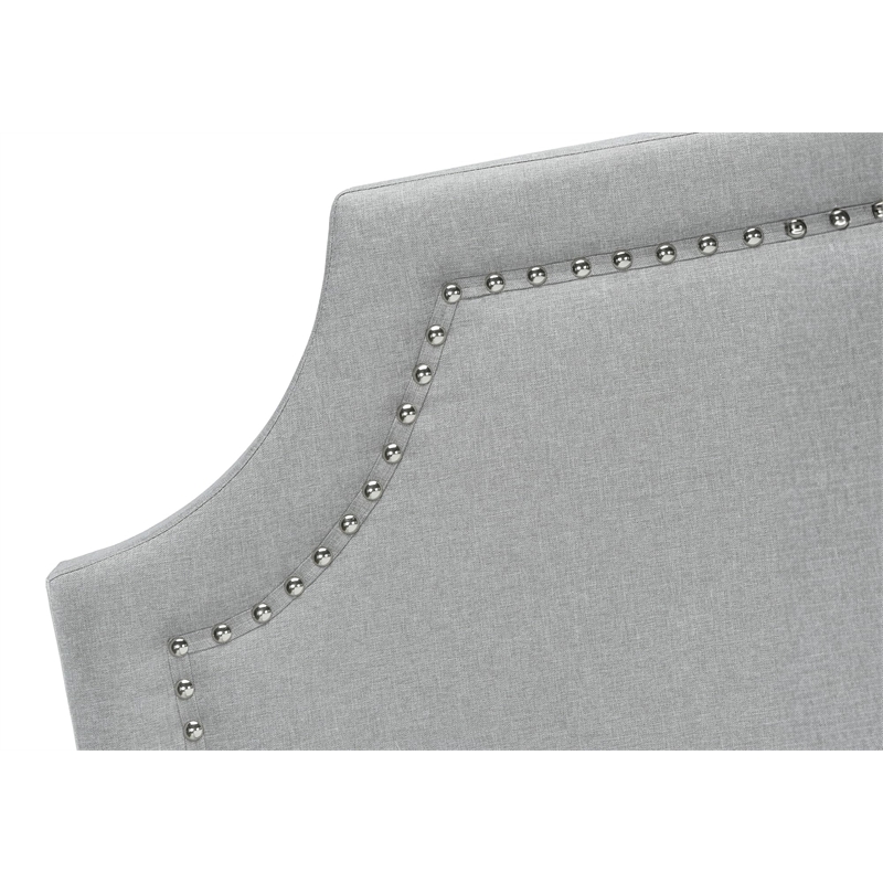 Bed - Queen Size - Bedroom - Upholstered - Gray Linen Look
