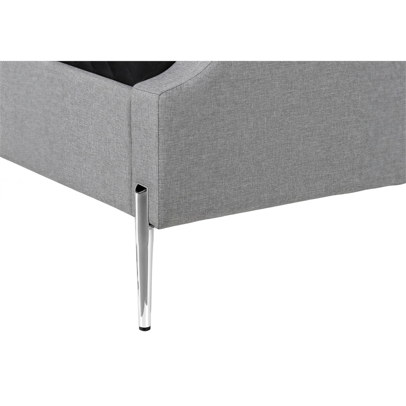 Bed - Queen Size - Bedroom - Upholstered - Gray Linen Look