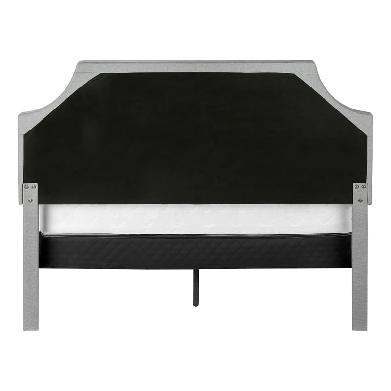 Bed - Queen Size - Bedroom - Upholstered - Gray Linen Look