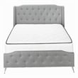 Bed - Queen Size - Bedroom - Upholstered - Gray Linen Look