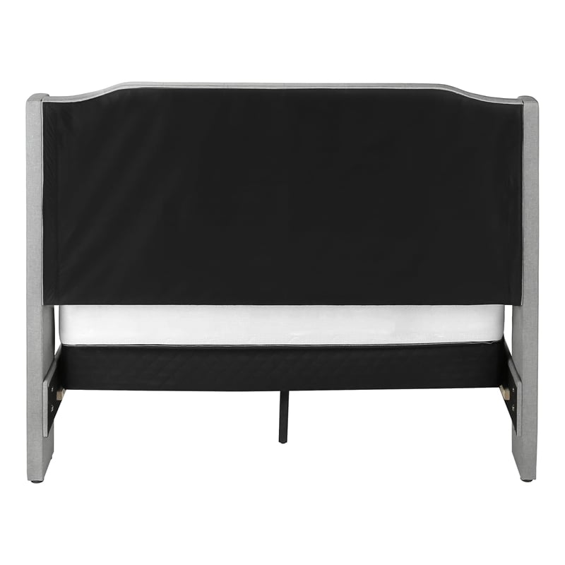 Bed - Queen Size - Bedroom - Upholstered - Gray Linen Look