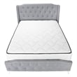 Bed - Queen Size - Bedroom - Upholstered - Gray Linen Look