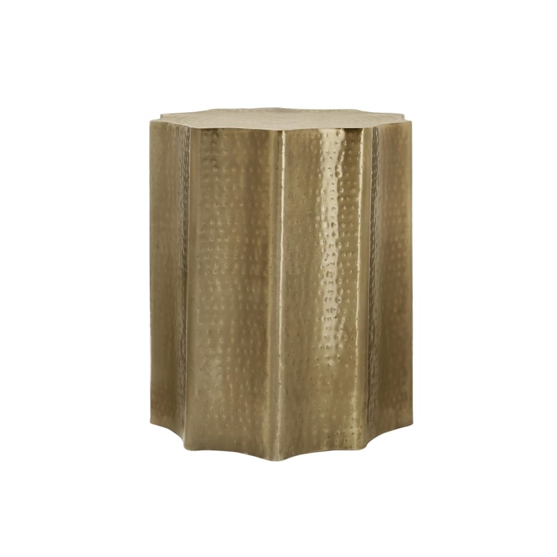 Accent Table - Drum - Side - End - Nightstand - Lamp - Bedroom - Gold Metal