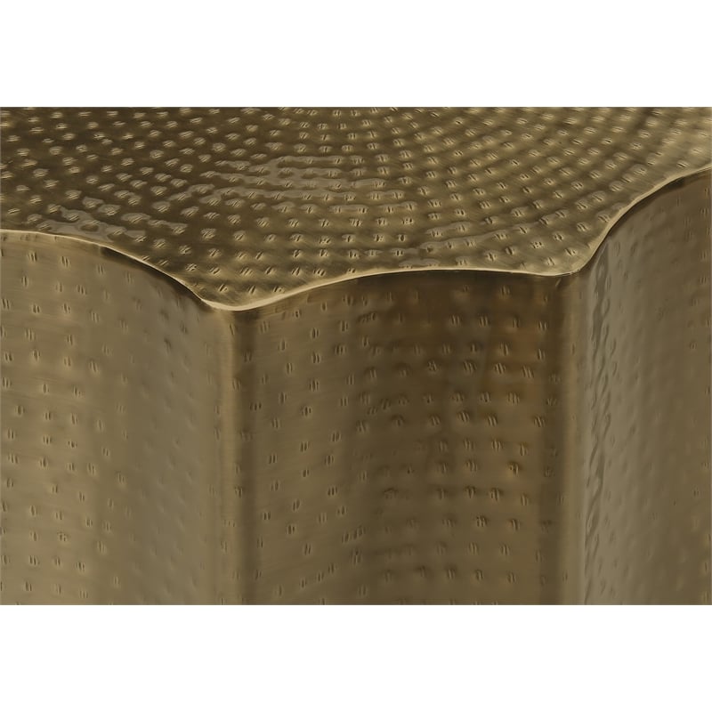 Accent Table - Drum - Side - End - Nightstand - Lamp - Bedroom - Gold Metal