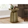 Accent Table - Drum - Side - End - Nightstand - Lamp - Bedroom - Gold Metal