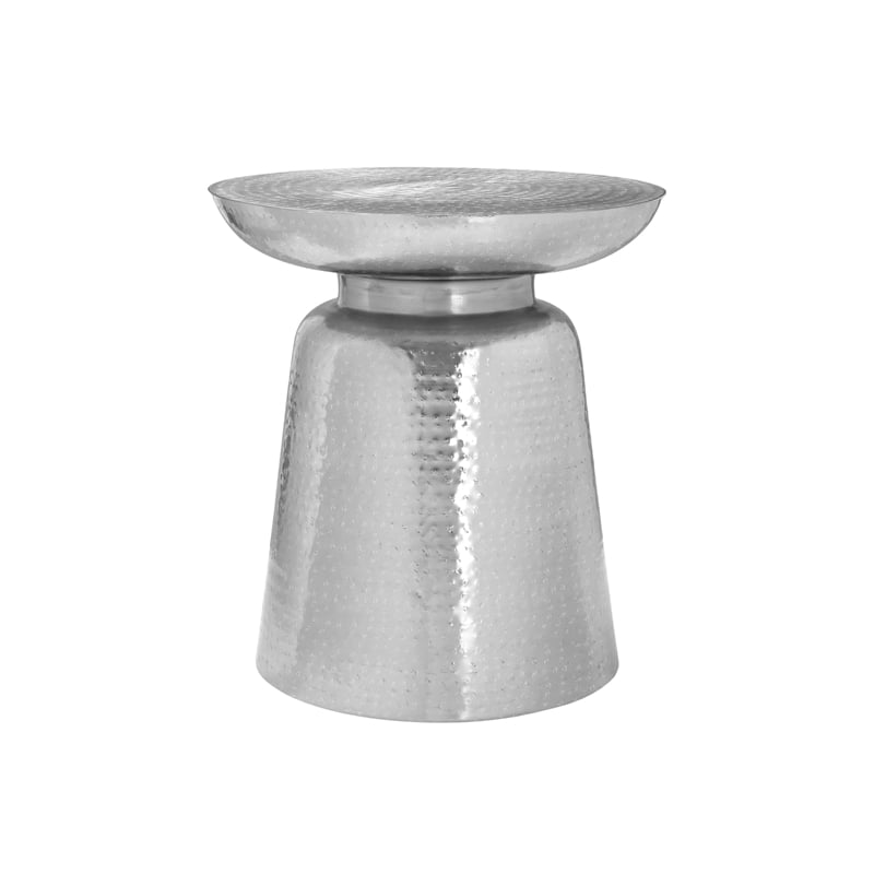 Accent Table - Drum - Side - End - Nightstand - Lamp - Bedroom - Chrome Metal