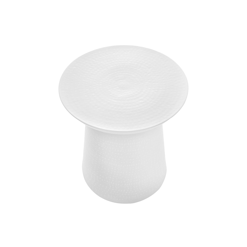 Accent Table - Drum - Side - End - Nightstand - Lamp - Bedroom - White Metal