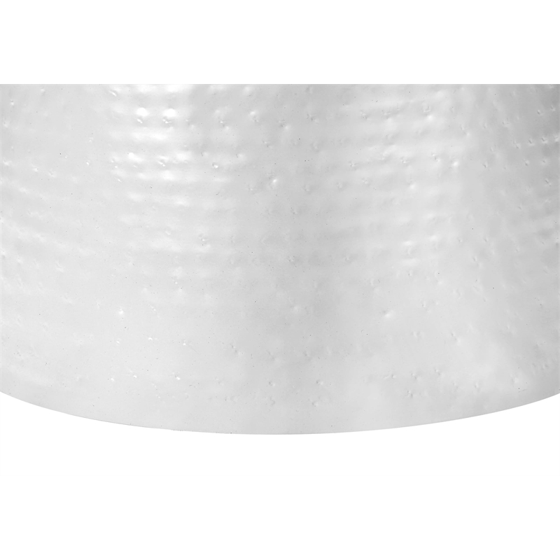 Accent Table - Drum - Side - End - Nightstand - Lamp - Bedroom - White Metal