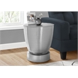 Accent Table - Drum - Side - End - Nightstand - Lamp - Bedroom - Chrome Metal