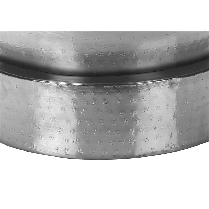Accent Table - Drum - Side - End - Nightstand - Lamp - Bedroom - Chrome Metal