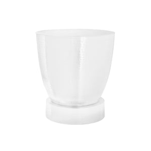 Accent Table - Drum - Side - End - Nightstand - Lamp - Bedroom - White Metal