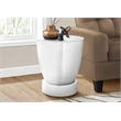 Accent Table - Drum - Side - End - Nightstand - Lamp - Bedroom - White Metal