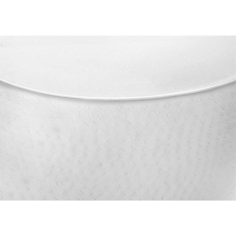 Accent Table - Drum - Side - End - Nightstand - Lamp - Bedroom - White Metal