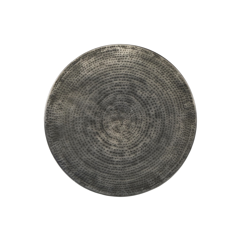 Accent Table - Drum - Side - End - Nightstand - Lamp - Bedroom - Grey Metal