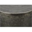 Accent Table - Drum - Side - End - Nightstand - Lamp - Bedroom - Grey Metal