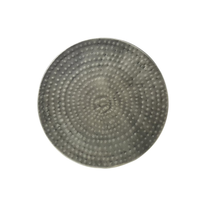 Accent Table - Drum - Side - End - Nightstand - Lamp - Bedroom - Grey Metal