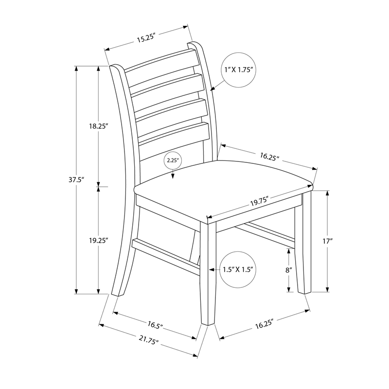 Set of 2 Dining Chairs - 37