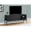 Tv Stand - 60 Inch Console With Storage - Black Laminate - Black Metal