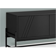 Tv Stand - 60 Inch Console With Storage - Black Laminate - Black Metal
