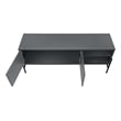 Tv Stand - 60 Inch Console With Storage - Gray Laminate - Black Metal