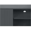 Tv Stand - 60 Inch Console With Storage - Gray Laminate - Black Metal