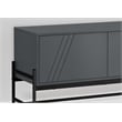 Tv Stand - 60 Inch Console With Storage - Gray Laminate - Black Metal