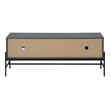 Tv Stand - 60 Inch Console With Storage - Gray Laminate - Black Metal