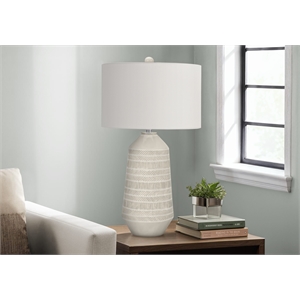 Lighting - 33&quoth Table Lamp - Ivory Shade - Cream Ceramic - Contemporary