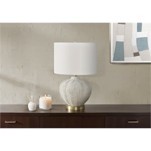 Lighting - 21&quoth Table Lamp - Ivory Shade - Cream Resin - Transitional