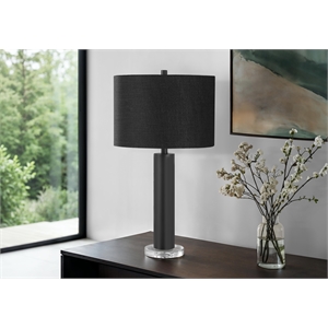 Lighting - 28&quoth Table Lamp - Black Metal - Black Shade - Contemporary