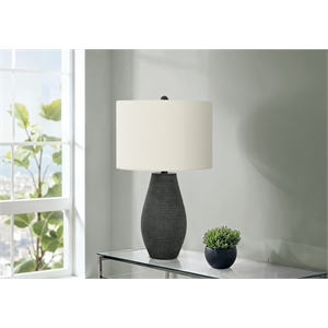 Monarch Canada 24&quot Resin Table Lamp with Drum Shade in Ivory/Black