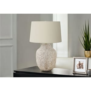 Monarch 6&quot Ceramic Table Lamp with Drum Shade in Cream/Ivory