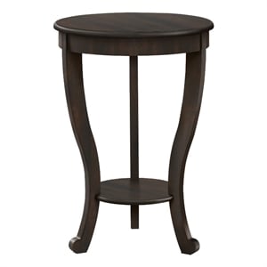Accent Table - 2 Tier - Bedroom - End - Nightstand - Walnut - Round - Side