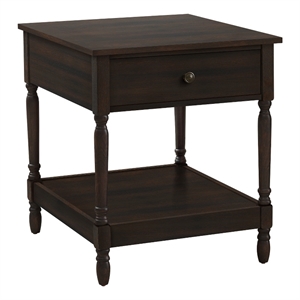 Accent Table - 2 Tier - Square - Nightstand - Brown Veneer - Traditional