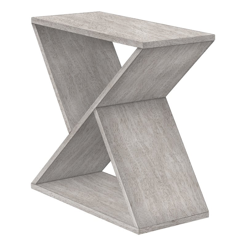 Accent Table - Side - End - Nightstand - Lamp - Gray Veneer - Contemporary