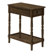 Accent Table - 2 Tier - Side Table - Lamp - Storage Drawer - Brown Veneer