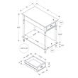 Accent Table - 2 Tier - Side Table - Narrow - Storage Drawer - Brown Veneer