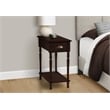Accent Table - 2 Tier - Side Table - Narrow - Storage Drawer - Brown Veneer