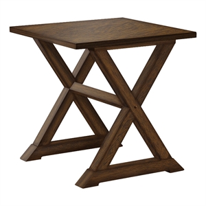 Accent Table - Side Table - Square - Nightstand - Bedroom - Lamp - Brown Veneer