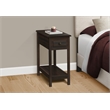 Accent Table - 2 Tier - Side Table  - Storage Drawer - Brown Veneer