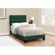 Bed - Twin Size - Upholstered - Bedroom - Frame Only - Youth - Green Velvet
