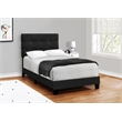 Bed - Twin Size - Upholstered - Bedroom - Frame Only - Youth - Black Velvet